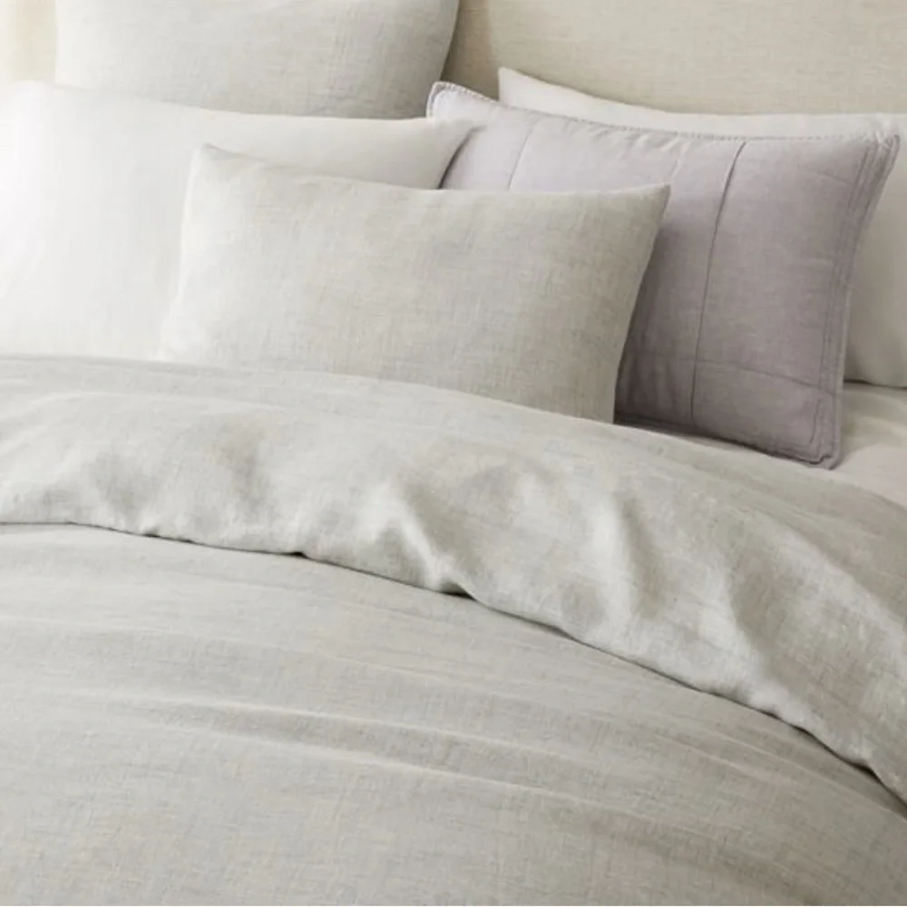 Gray European Flax Fiber Dyed Linen Sham Standard  Set of Two Brand New Unopened